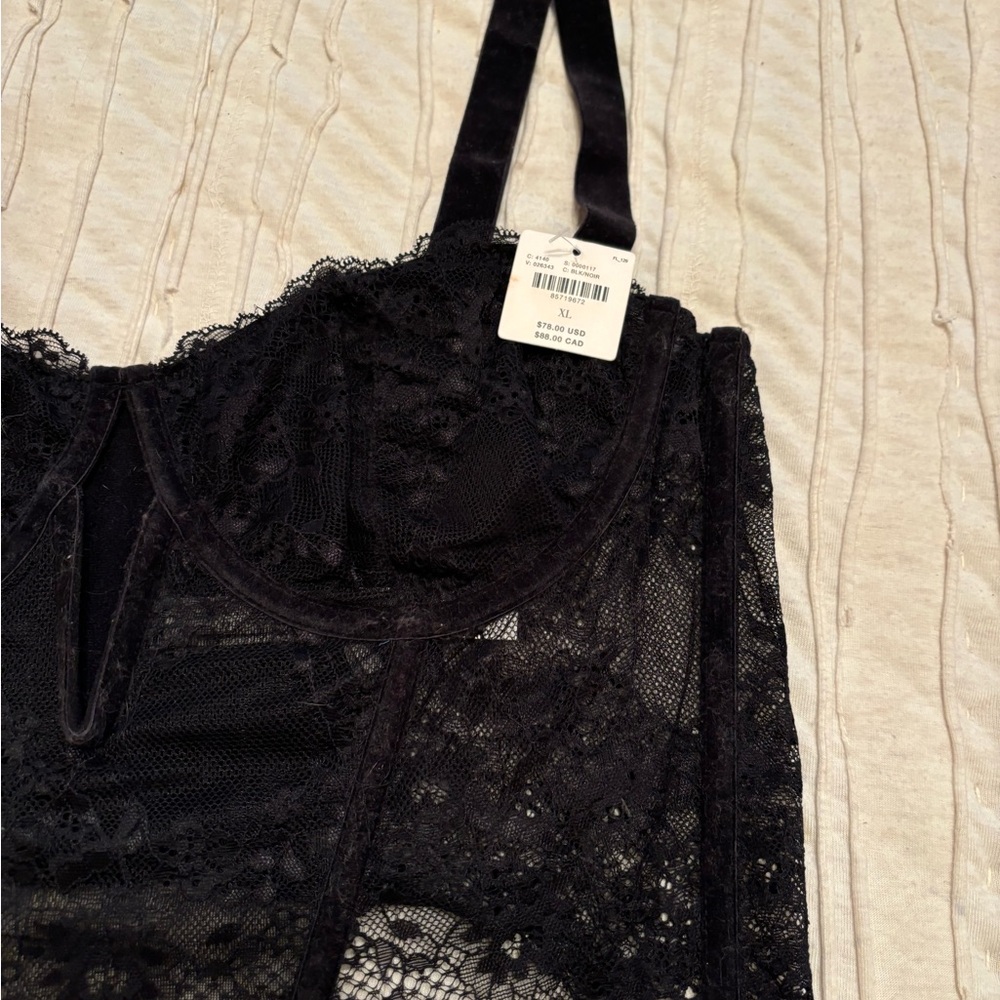 Anthropologie Lace Velvet Corset Top NWT - Picture 4 of 11